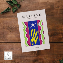 Matisse Art Prints - Jazz Abstract Star Hand Waves Poster featuring vibrant colors and abstract shapes, ideal for modern decor.