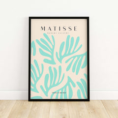 Matisse Art Prints - Mint Green Fan Pattern Poster Art, featuring an abstract design with stylized leaf shapes.