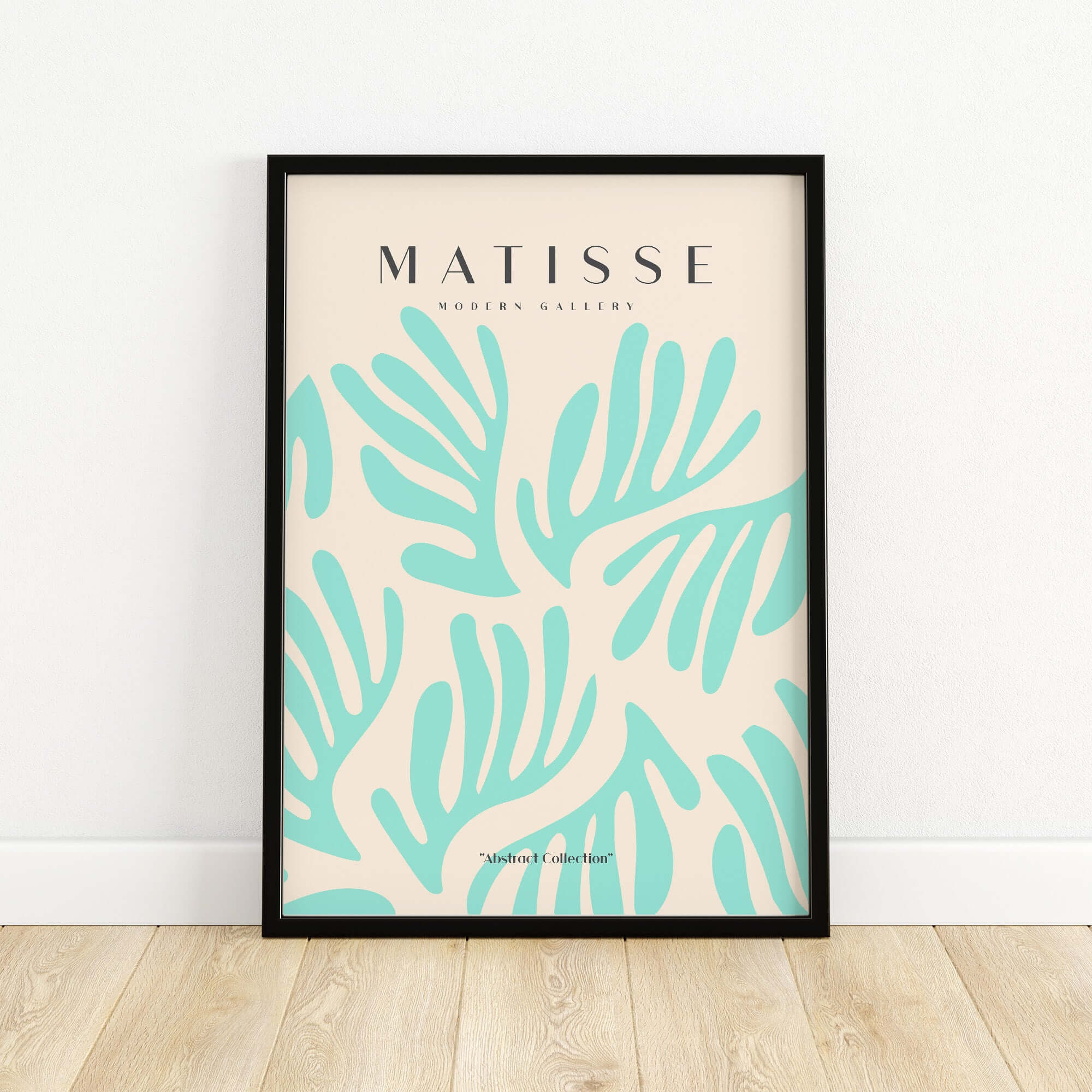 Matisse Art Prints - Mint Green Fan Pattern Poster Art, featuring an abstract design with stylized leaf shapes.