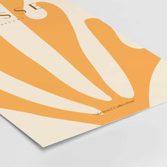 Matisse Art Prints -  Orange Fan Coral Abstract Shape Poster featuring vibrant orange forms on a soft beige background.