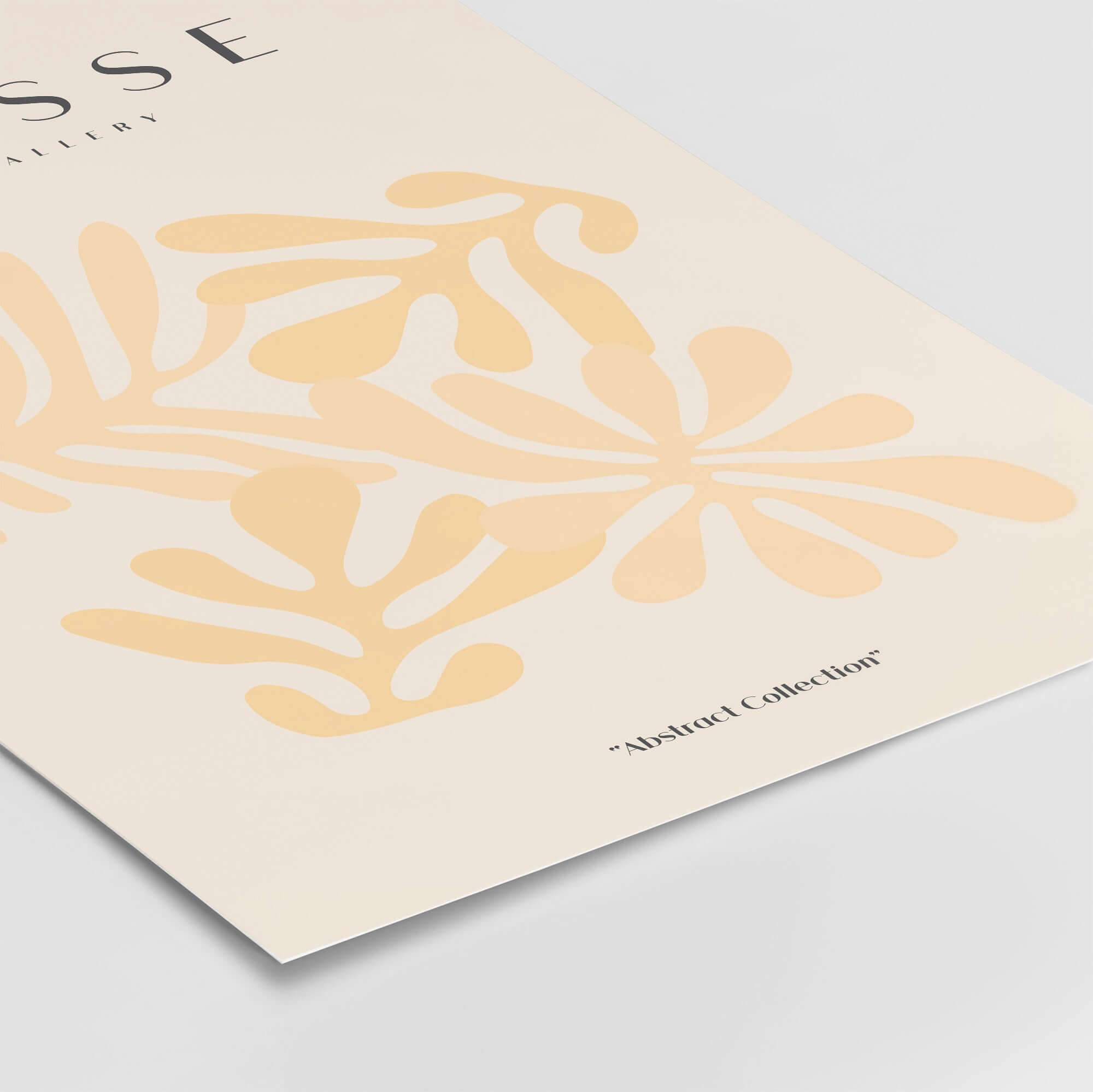 Matisse Art Prints - Pale Peach Abstract Shapes Wall Art featuring elegant overlapping shapes in beige and peach.