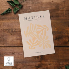 Matisse Art Prints - Pale Peach Abstract Shapes Wall Art showcasing elegant design and subtle textures.