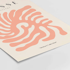 Matisse Art Prints - Peach Coral Swirl Abstract Poster featuring swirling peach design on beige paper.