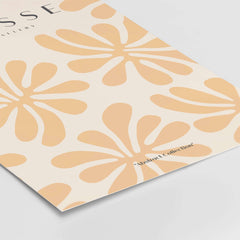 Matisse Art Prints - Peach Floral Abstract Pattern Print featuring abstract floral motifs in peach on beige background.