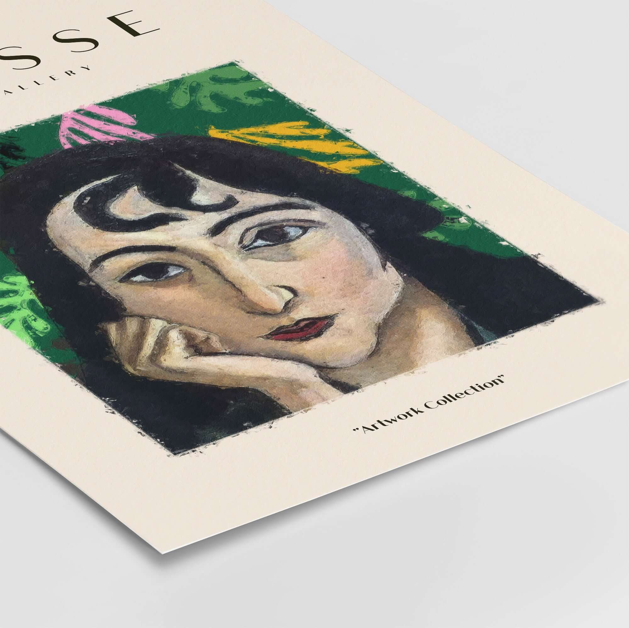 Matisse Art Prints - Pensive Woman Poster featuring a thoughtful woman with dark hair against a colorful background.