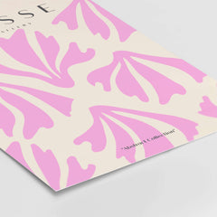 Matisse Art Prints - Pink Abstract Shapes Pattern Poster featuring pink shapes on a beige background, perfect for modern decor.