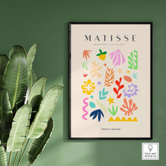 Matisse Art Prints - Playful Abstract Shapes Mix Wall Art featuring colorful abstract shapes on a beige background.