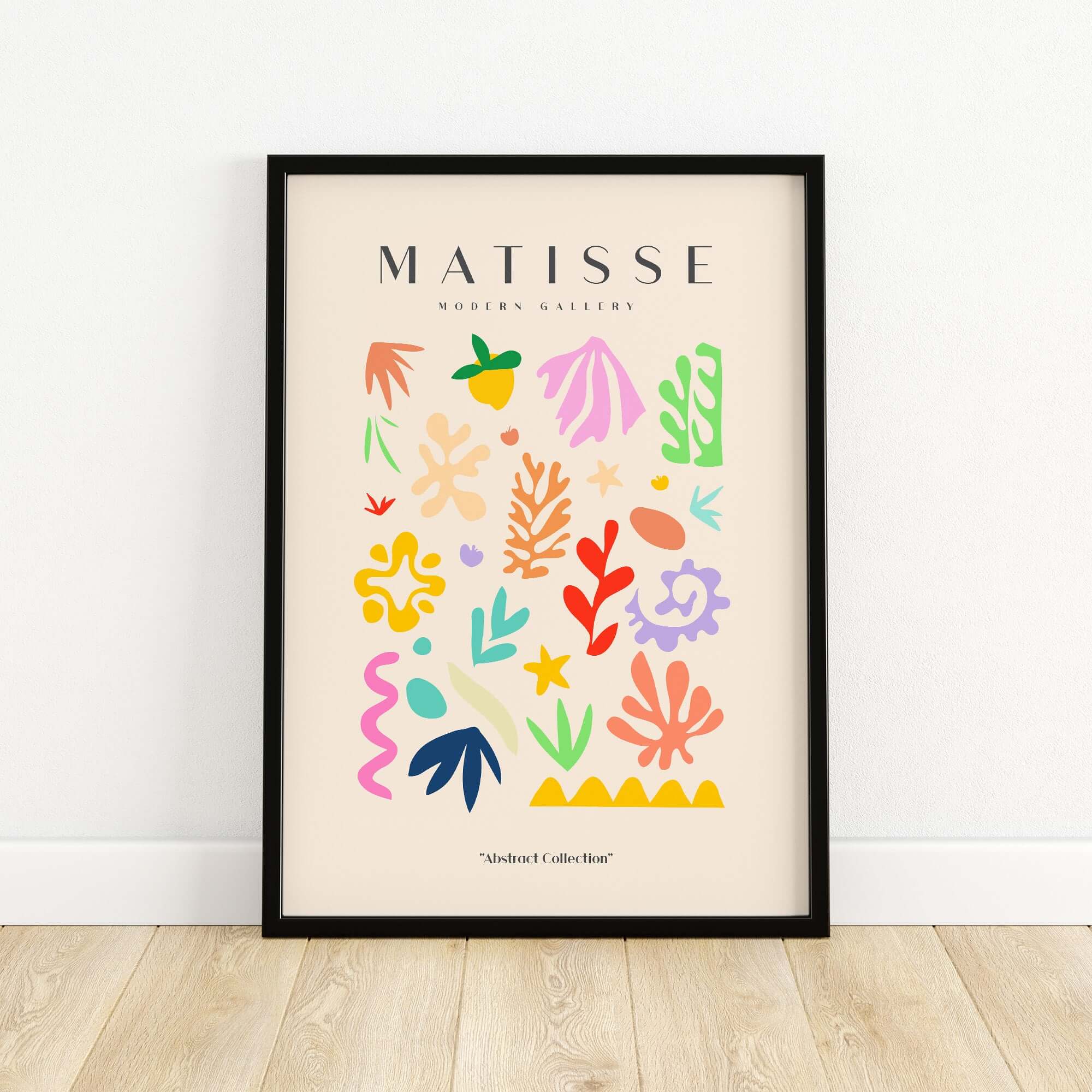 Matisse Art Prints - Playful Abstract Shapes Mix Wall Art featuring colorful botanical and geometric shapes.