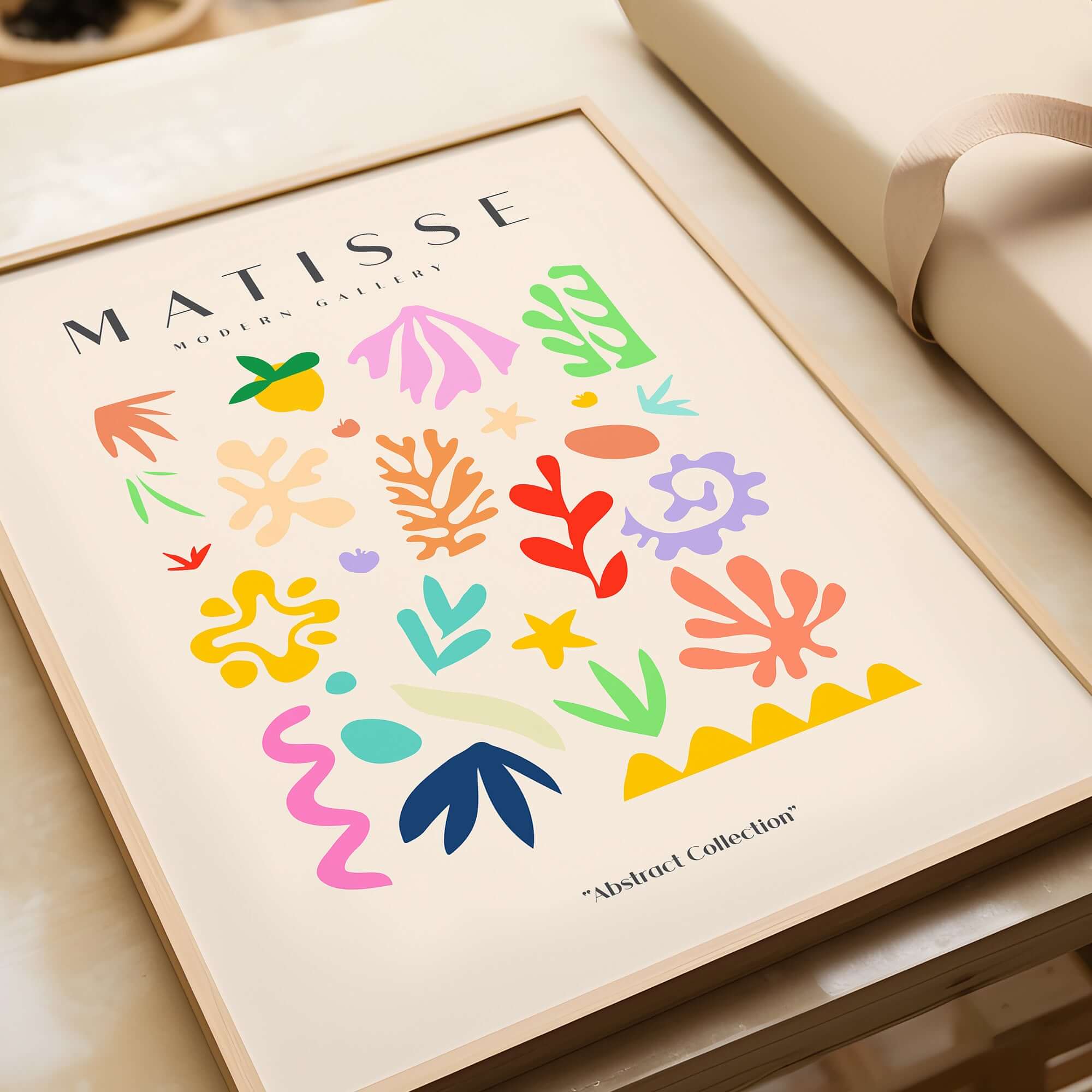 Matisse Art Prints - Playful Abstract Shapes Mix Wall Art featuring colorful abstract shapes in a whimsical design.