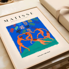 Matisse Art Prints - The Dance Figures Abstract Sky Poster featuring colorful dancers and abstract elements.