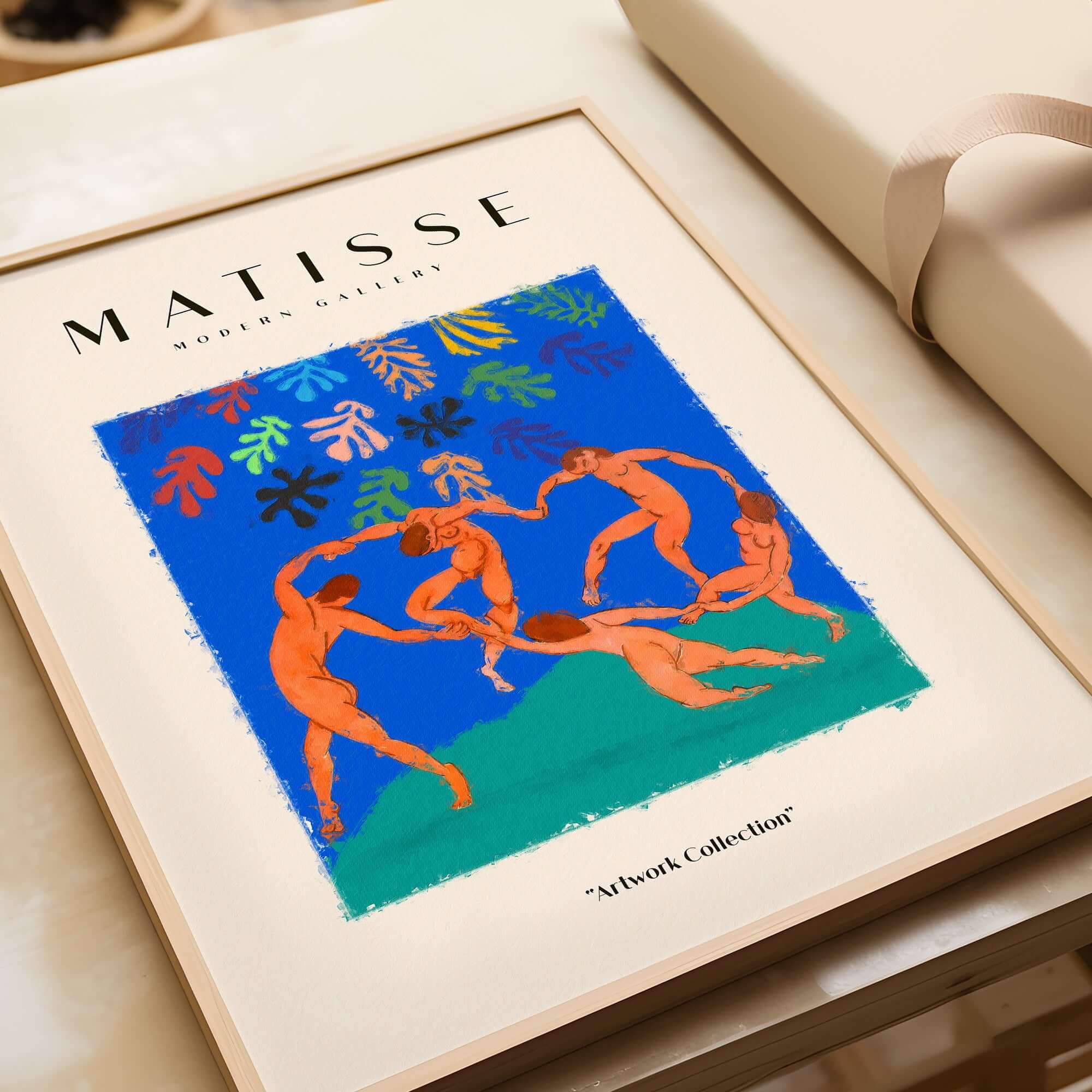 Matisse Art Prints - The Dance Figures Abstract Sky Poster featuring colorful dancers and abstract elements.