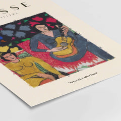 Matisse Art Prints - Two Women Guitar Interior Scene Poster, vibrant artwork featuring two women and a guitar.