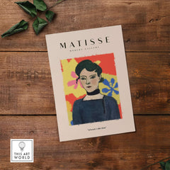 Matisse Art Prints - Woman Portrait Abstract Floral Poster featuring a woman's portrait with vibrant colors.