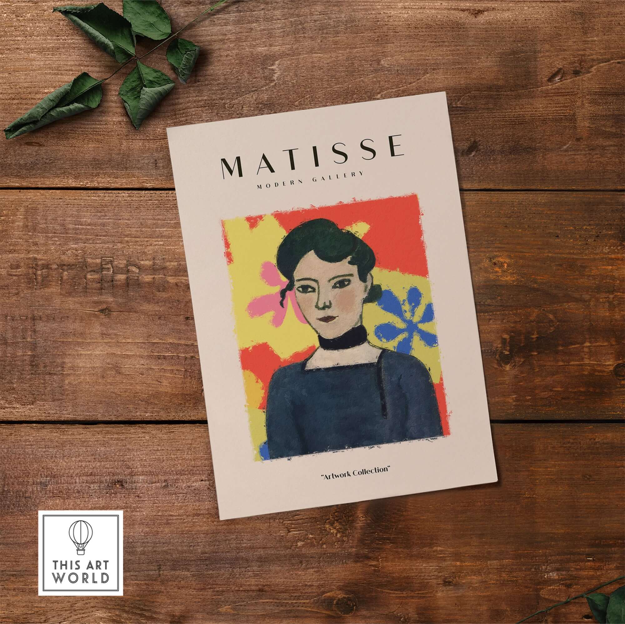 Matisse Art Prints - Woman Portrait Abstract Floral Poster featuring a woman's portrait with vibrant colors.