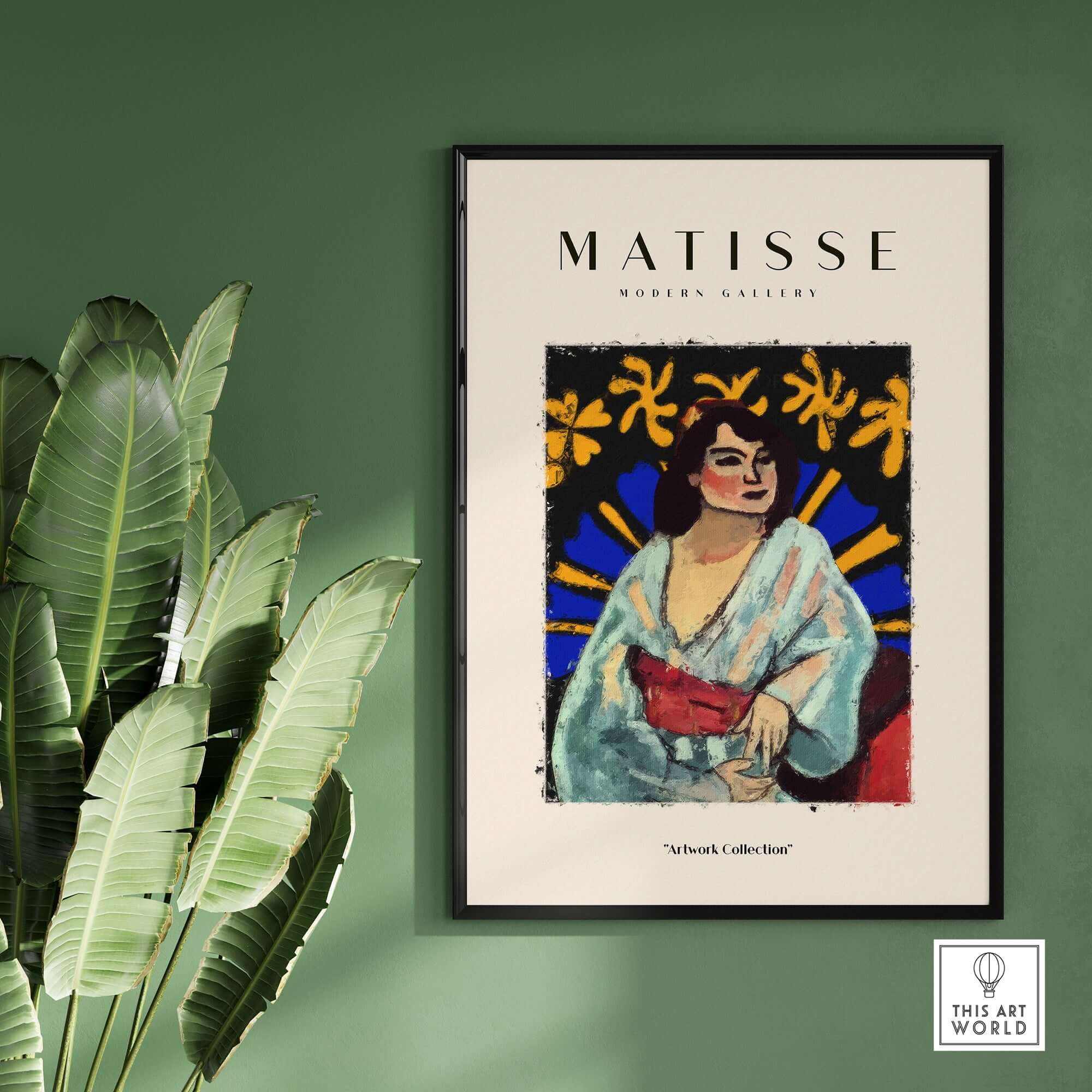 Matisse Art Prints -  Woman Robe Abstract Stained Glass Effect Poster featuring a woman in a colorful robe.
