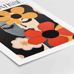 Matisse Art Prints - Woman with Flowers Abstract Art Print featuring bold colors and floral designs.