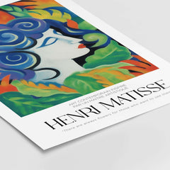 Matisse Art Prints - Woman with Flowers Abstract Art Print featuring colorful abstract portrait and floral elements.