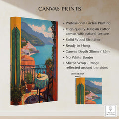 Matisse Balcony View Art Print | Amalfi Coast Poster showcasing professional Giclée printing and canvas details.