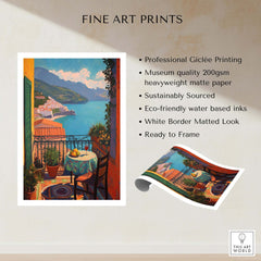 Matisse Balcony View Art Print | Amalfi Coast Poster featuring vibrant coastal view and balcony scene