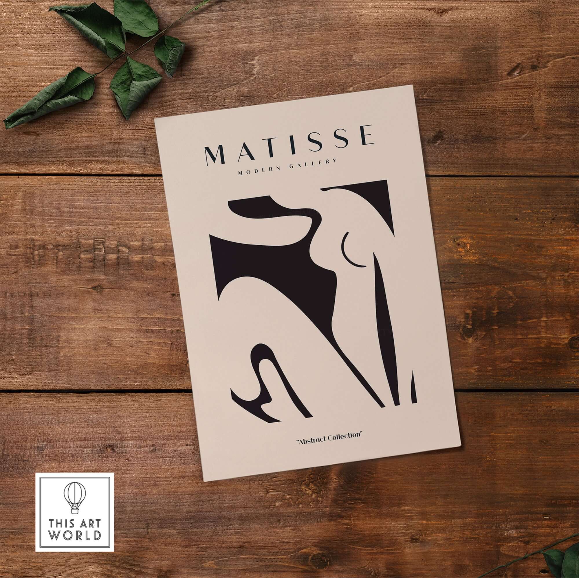 Matisse Art Prints - Black Abstract Nude Figure Poster showcasing minimalist silhouette art design.