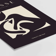 Matisse Art Prints - Black Beige Abstract Composition Poster featuring bold abstract shapes on a defined rectangular space.