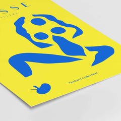 Matisse Art Prints - Blue Nude Abstract Figure Yellow Poster featuring a blue abstract figure on a bright yellow background.
