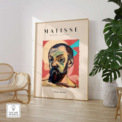Matisse Art Prints - Expressive Self Portrait Poster displayed in a stylish interior setting.