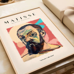 Matisse Art Prints - Expressive Self Portrait Poster featuring a colorful bearded man illustration.