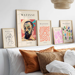Matisse Art Prints - Expressive Self Portrait Poster displayed on a stylish wall with contemporary decor.