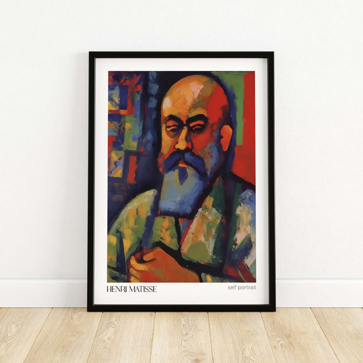Bold self-portrait art print by Matisse featuring vivid colors and expressive brushwork.