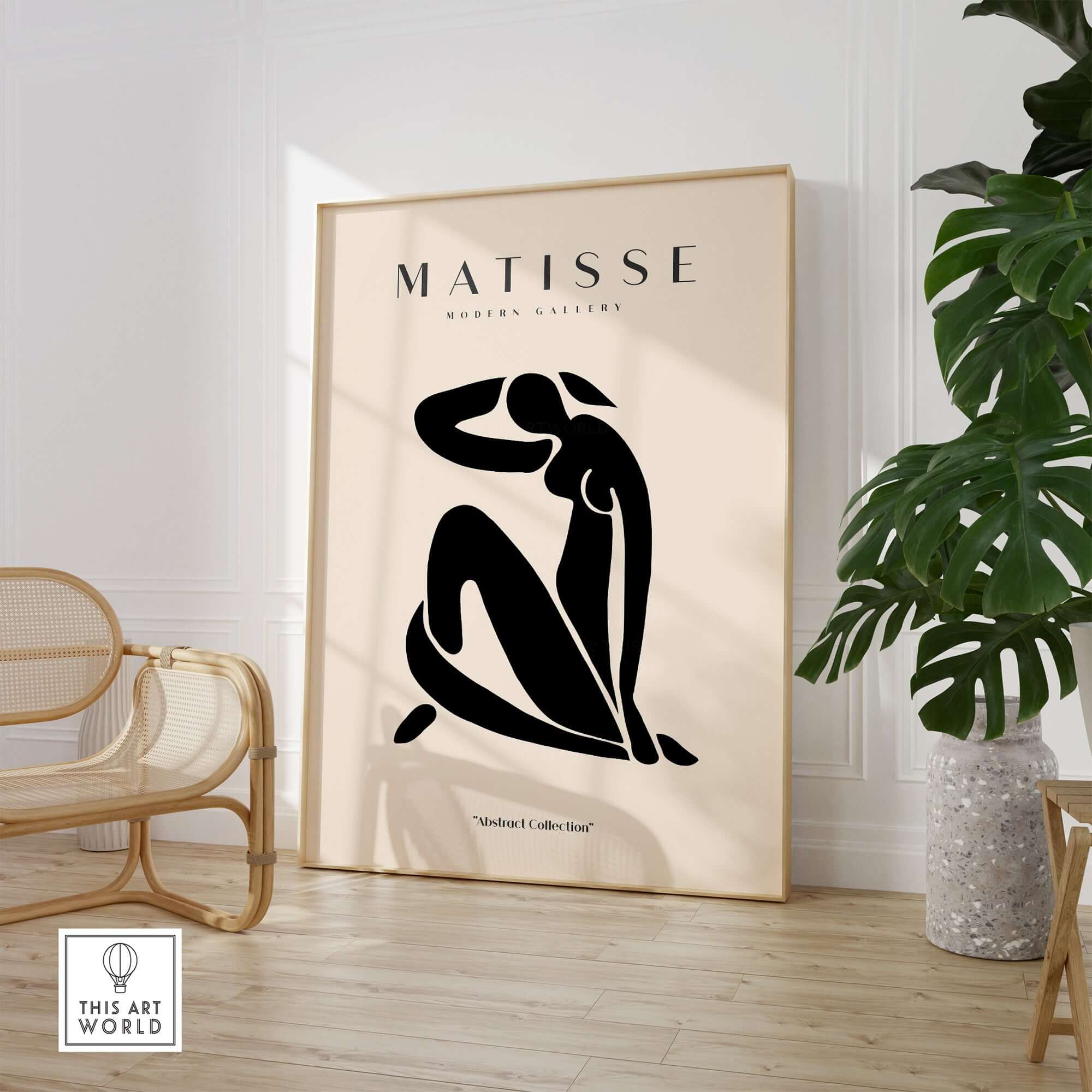 Matisse Art Prints - Figurative Lady Poster Art featured in a modern interior setting with a minimalist design.