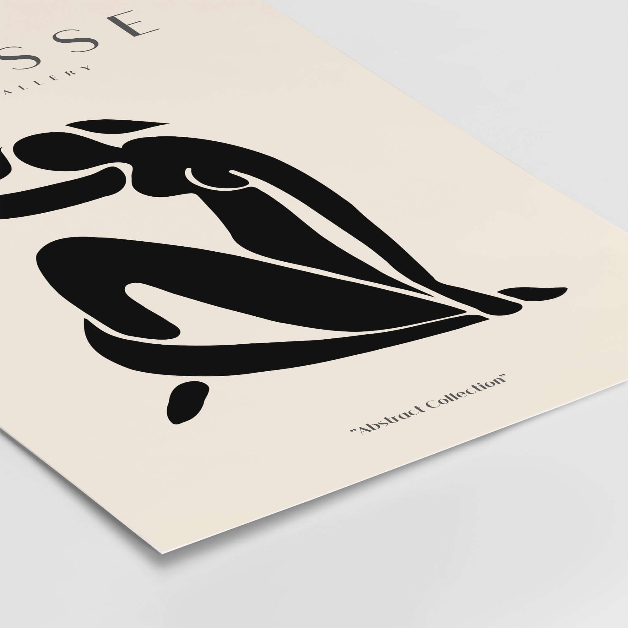 Matisse Art Prints - Figurative Lady Poster Art featuring a bold black silhouette of a seated woman on beige background