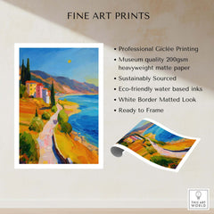 Matisse French Riviera Art Print | Mediterranean Landscape Poster featuring vibrant colors and scenic coastal view.