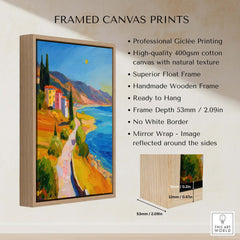 Matisse French Riviera Art Print | Mediterranean Landscape Poster framed canvas print with wooden frame and vibrant colors.