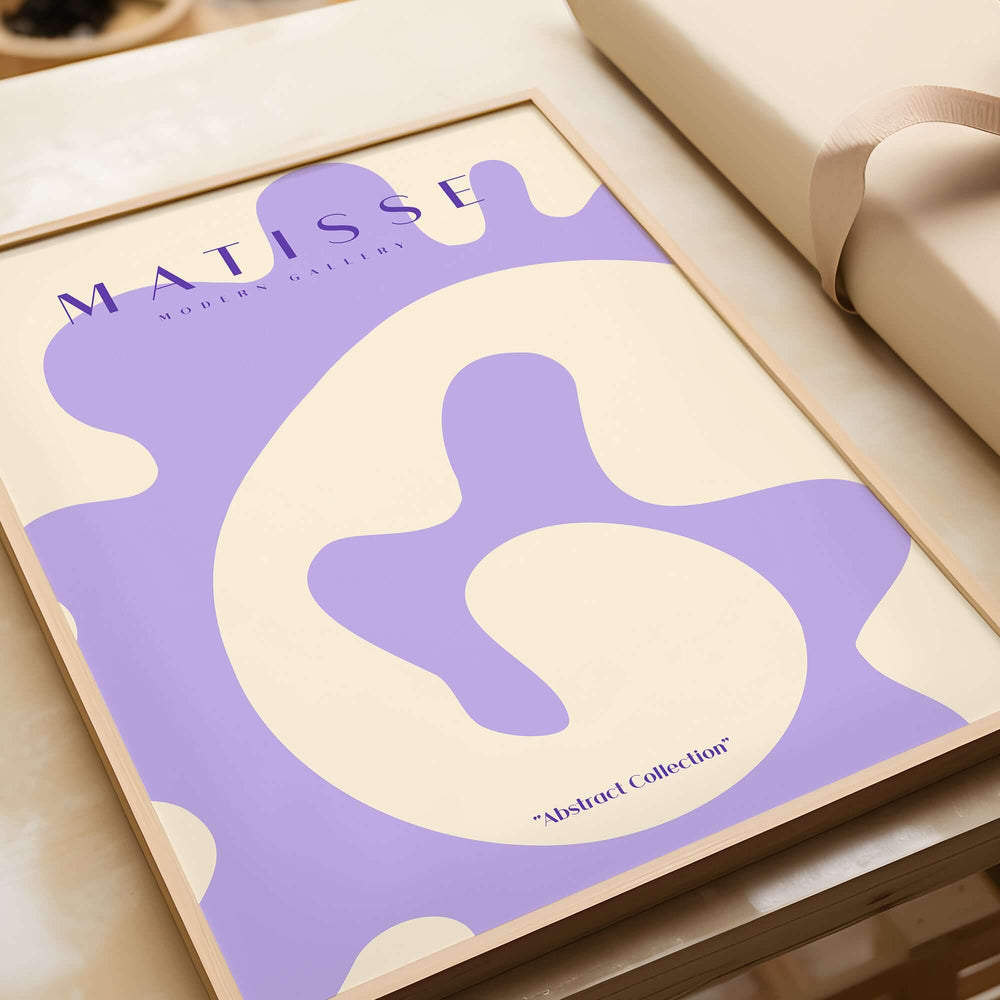 Matisse Art Prints - Lavender Abstract Fluid Organic Shape Poster featuring soft lavender and warm beige organic shapes.