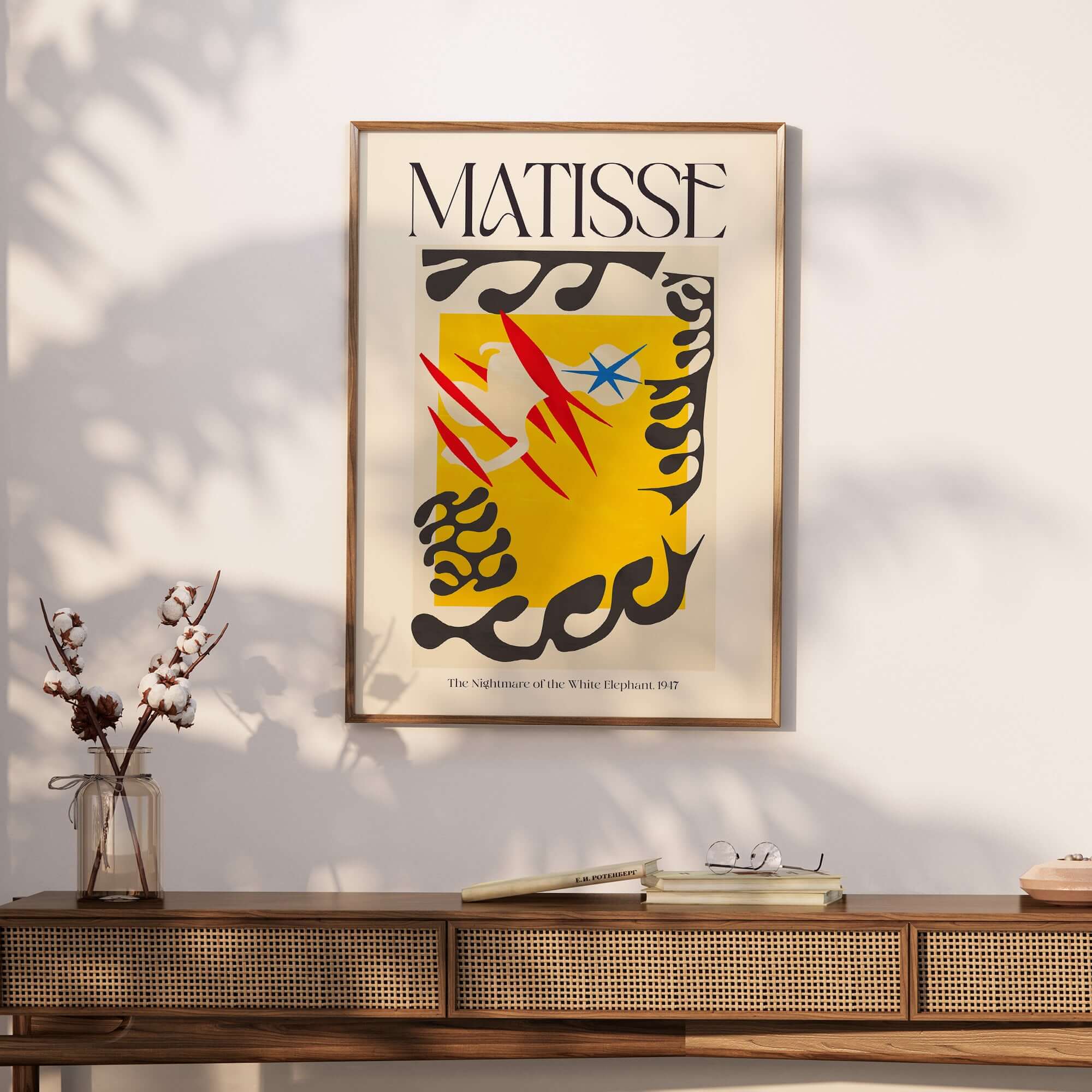 Matisse Nightmare of the White Elephant 1947 Abstract Art Print featuring bold colors and graphic shapes.