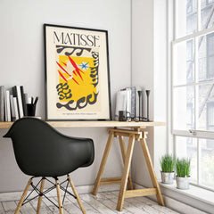 Matisse Nightmare of the White Elephant 1947 Abstract Art Print displayed in a modern workspace.