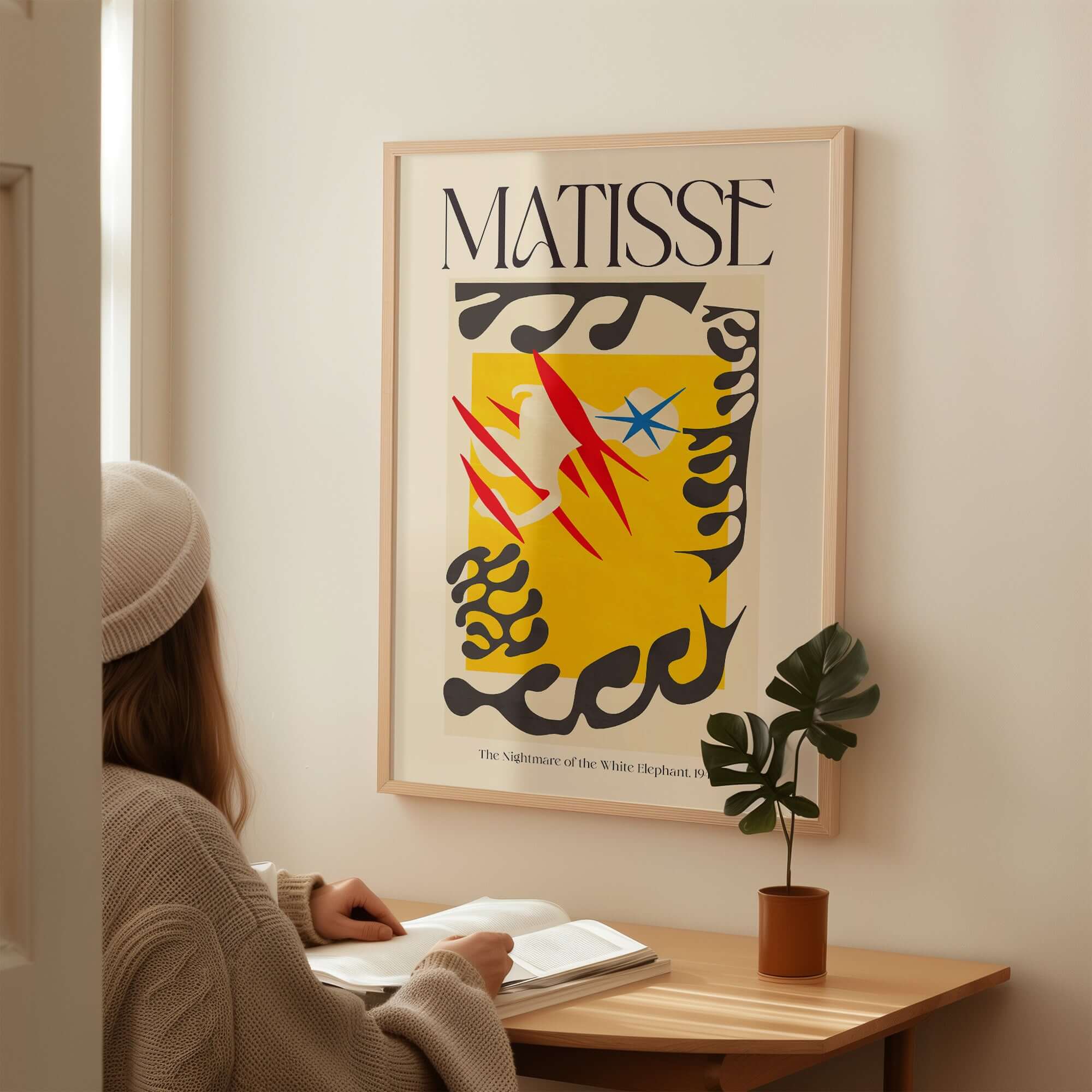 Matisse Nightmare of the White Elephant 1947 Abstract Art Print displayed in a stylish interior setting.
