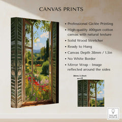 Matisse Open Window Art Print | Vibrant Flower Garden Landscape Poster in Style of Matisse showcasing vibrant floral landscape.