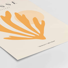 Matisse Art Prints - Orange Seaweed Abstract Art Print featuring vibrant orange seaweed design on a beige background.