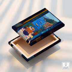 Matisse Portofino Balcony Art Print | Italian Harbour Village Poster on a decorative box