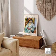 Matisse Poster - Algerian Woman 1909 Fauvist Wall Art Print displayed in a modern interior setting.