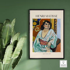 Matisse Poster - Algerian Woman 1909 Fauvist Wall Art Print showcasing a seated figure in vibrant colors.