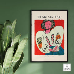 Matisse Poster - La Blouse Roumaine 1940 Famous Art Print featuring a woman in traditional attire.