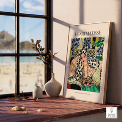Matisse Poster - Odalisque with Black Armchair 1942 Art Print displayed in a stylish home setting.