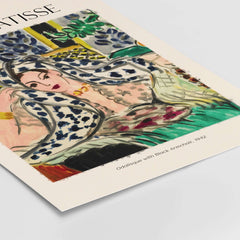 Matisse Poster  - Odalisque with Black Armchair 1942 Art Print showcasing vibrant colors and intricate patterns.