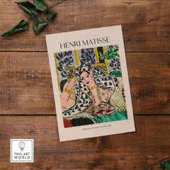 Matisse Poster  - Odalisque with Black Armchair 1942 Art Print featuring vibrant colors and decorative patterns.