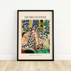Matisse Poster - Odalisque with Black Armchair 1942 Art Print featuring vibrant colors and intricate patterns.