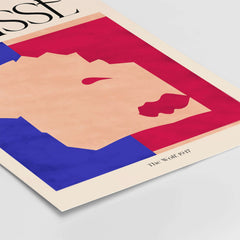 Matisse The Wolf 1947 Papiers Découpés Poster Print featuring abstract profile art with bold blue and red background.