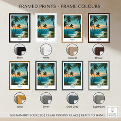 Maui Canvas Print | Hawaii Poster framed prints in various colors including black, white, natural, and brown